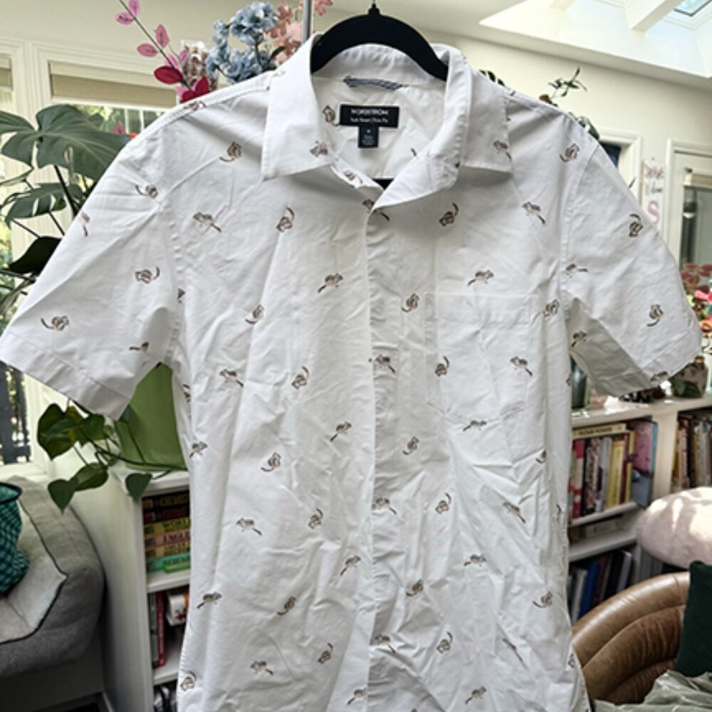 Tech-Smart Trim Fit patterned Short Sleeve Shirt
